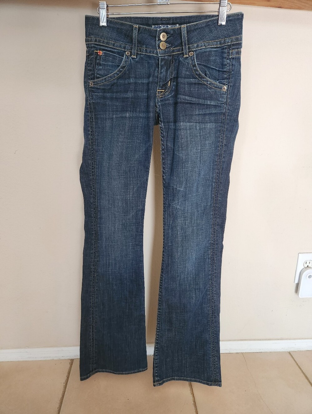 Hudson Jeans Dark Blue Flare Wide-Leg Jeans